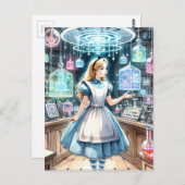 Alice in de Steampunk apotheek Briefkaart (Voorkant / Achterkant)