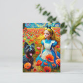 Alice in de Sterrennacht met Toto Dog Briefkaart (Staand voorkant)