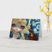 "Alice in de Sterrennacht" Wenskaart Kaart (Gele Bloem)