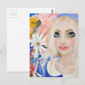 Alice in de tuin van levende bloemen briefkaart (Voorkant / Achterkant)