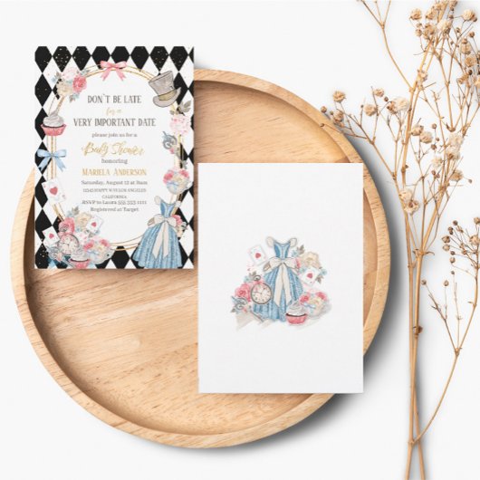 Alice in de waterverf van Wonderland Baby shower Kaart