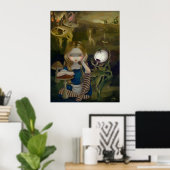 Alice in een Bosch landschap, onderbroede kunst Af Poster (Thuiskantoor)