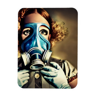 Alice in een gasmasker magneet