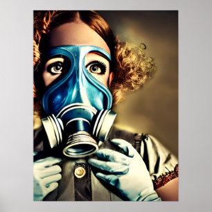 Alice in een gasmasker poster