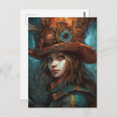 Alice in een hoge hoed briefkaart (Voorkant / Achterkant)