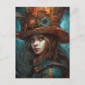 Alice in een hoge hoed briefkaart (Voorkant)