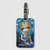 "Alice in een Van Gogh Nocturne" Bagagelabel (Voorkant (verticaal))