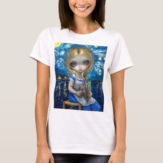 "Alice in een Van Gogh Nocturne" T-shirt (Voorkant)