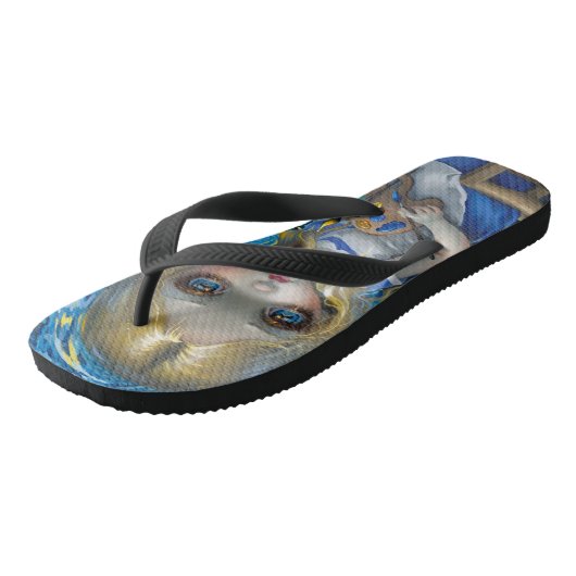 "Alice in een Van Gogh Nocturne" Teenslippers (Schuin)