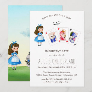 Alice in EENderland Verjaardag Whimsical Theeparti Kaart
