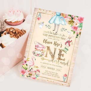 Alice in EENderland Verjaardagsuitnodiging Kaart