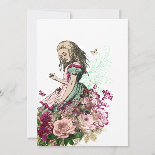 Alice in het Baby shower Wonderland Bedankkaart (Achterkant)