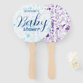 Alice in het Baby shower Wonderland Handwaaier (Voorkant en achterkant)