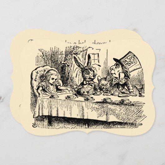 Alice in het Baby shower Wonderland Kaart (Voorkant / Achterkant)