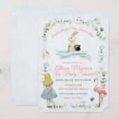Alice in het Baby shower Wonderland Kaart (Voorkant / Achterkant)
