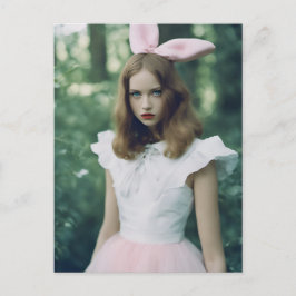 Alice in het bos Mode Verlopen Film Foto Briefkaart