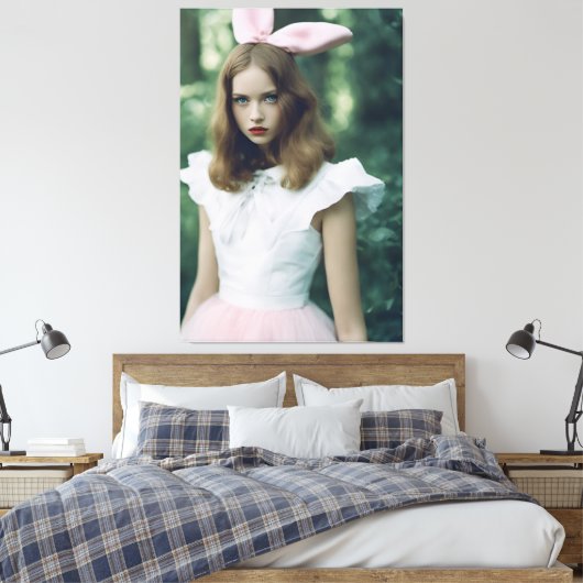 Alice in het bos Mode Verlopen Film Foto Canvas Afdruk (Insitu (Slaapkamer))
