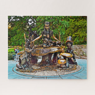 Alice in het centrale park van Wonderland. Legpuzzel