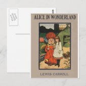 Alice in het Hoesje van het Boek van het Briefkaart (Voorkant / Achterkant)