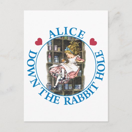 ALICE IN HET KONIJNENGAT BRIEFKAART (Voorkant)