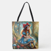 Alice in het Paddenstoelen Fantasie Bos Tote Bag (Voorkant)