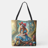 Alice in het Paddenstoelen Fantasie Bos Tote Bag (Achterkant)