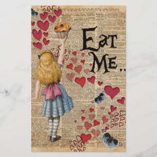 Alice in het Sprookjesland eet me Muffin Briefpapier