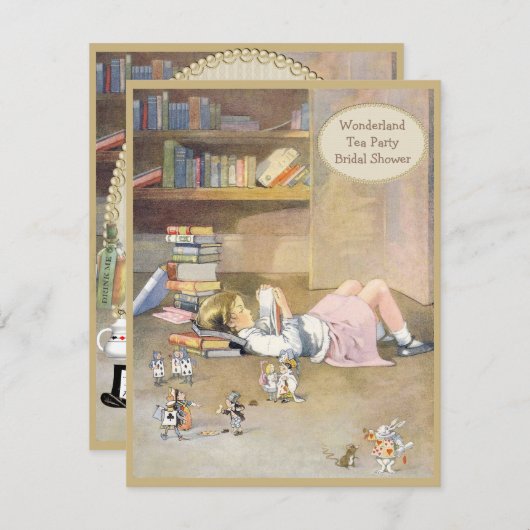  Alice in het Vrijgezellenfeest Wonderland Kaart (Voorkant / Achterkant)