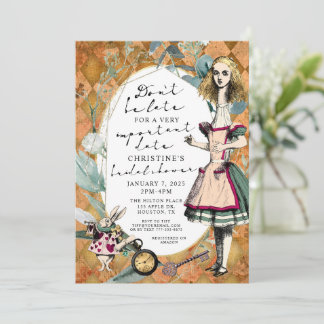Alice in het Vrijgezellenfeest Wonderland Kaart