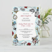 Alice in het Vrijgezellenfeest Wonderland Kaart (Staand voorkant)