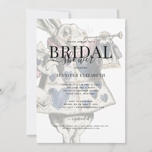 Alice in het Vrijgezellenfeest Wonderland Kaart (Voorkant)