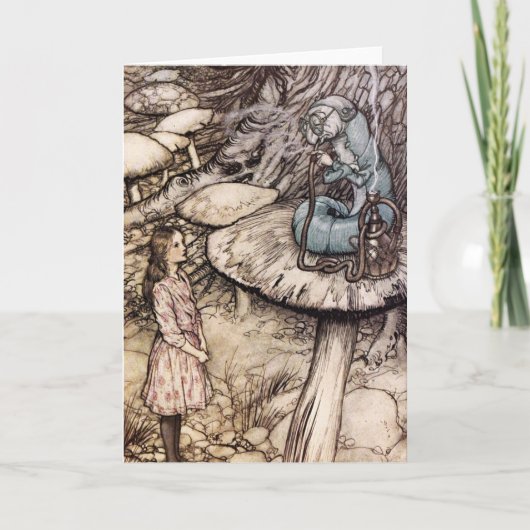 Alice in het Wenskaart van Caterpillar van het Kaart (Voorkant)