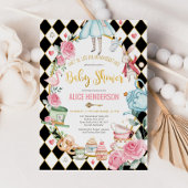 Alice in het Wonderland Baby shower Girl Mad Tea P Kaart