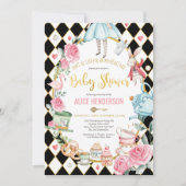 Alice in het Wonderland Baby shower Girl Mad Tea P Kaart (Voorkant)