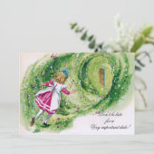 Alice in het Wonderland Baby shower is niet te laa Kaart (Staand voorkant)