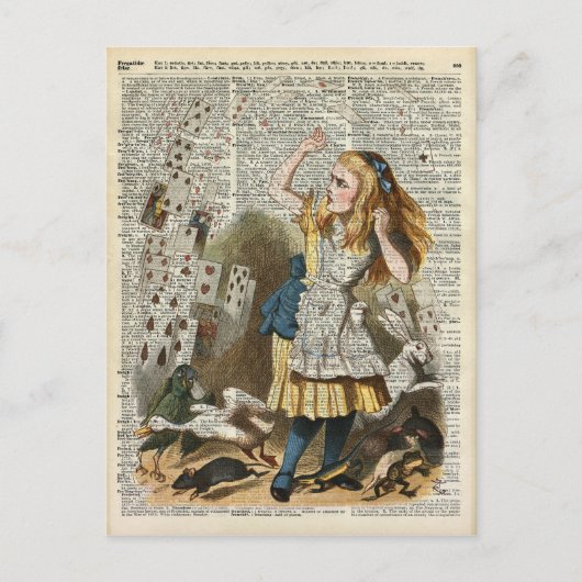 Alice in het wonderland briefkaart (Voorkant)