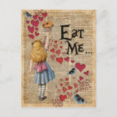 Alice in het Wonderland eet me Muffin Briefkaart (Voorkant)