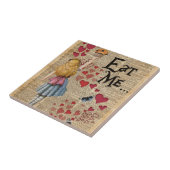 Alice in het Wonderland eet me Muffin Tegeltje (Zijkant)