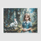 Alice in het Wonderland en het witte konijn Tissuepapier (Voorkant)