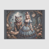 Alice in het wonderland met Cheshire kat Tissuepapier (Voorkant)