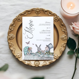  Alice in het Wonderland Tea Party Menu Kaart
