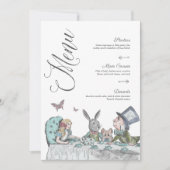 Alice in het Wonderland Tea Party Menu Kaart (Voorkant)