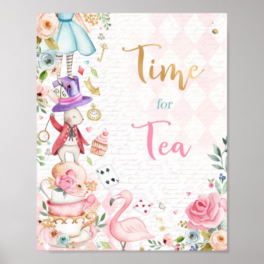 Alice in het Wonderland: Verjaardagdecor Tea Time Poster (Voorkant)