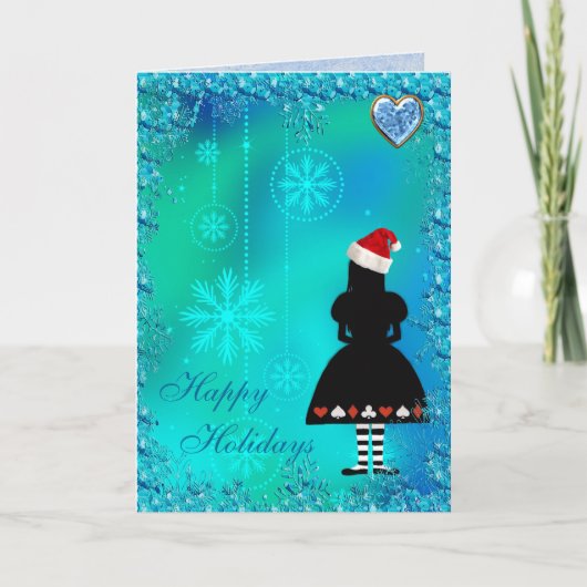 Alice in Kerstkaart van de Lovertjes van het Feestdagen Kaart (Voorkant)