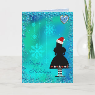 Alice in Kerstkaart van de Lovertjes van het Feestdagen Kaart