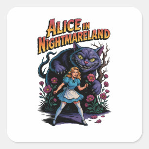 Alice in Nightmareland - De donkere Cartoon Vierkante Sticker