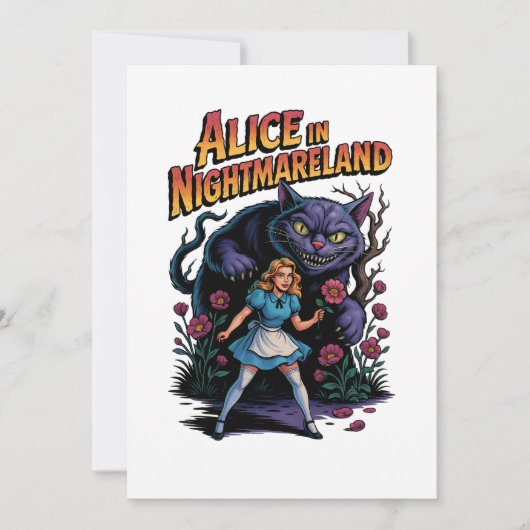 Alice in Nightmareland – Donkere Cartoon Kaart (Voorkant)