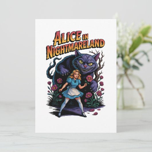 Alice in Nightmareland – Donkere Cartoon Kaart (Staand voorkant)