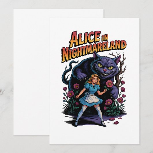Alice in Nightmareland – Donkere Cartoon Kaart (Voorkant / Achterkant)