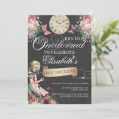 Alice in Onderland eerste verjaardag Kaart (Staand voorkant)